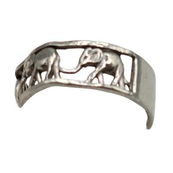 Small Ring Elephant Sterling Silver 925 Size 4 Xtra Small Little Finger SKU 2800 - Picture 5 of 6